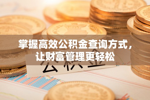 宜秀掌握高效公积金查询方式，让财富管理更轻松