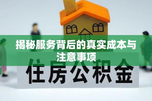 宜秀揭秘服务背后的真实成本与注意事项